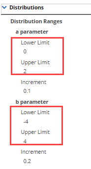 Restricted Range template selection screen